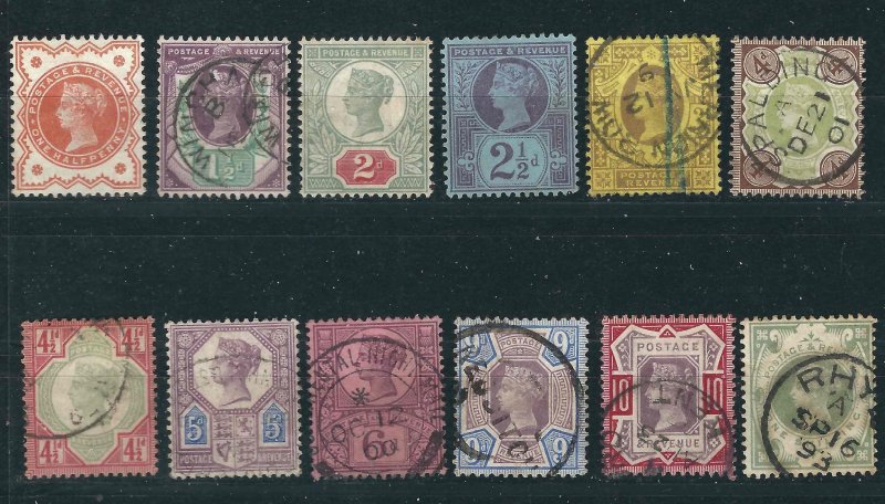 Great Britain (UK) 112-22 SG 1-5 F/VF 1887-92 SCV $274.00