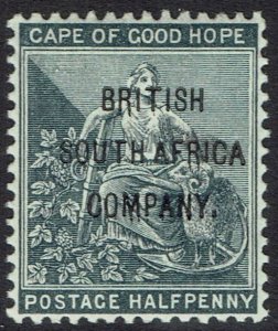 RHODESIA 1896 OVERPRINTED CAPE HOPE SEATED ½D