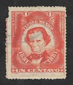 SE)1881 MEXICO, FISCAL STAMP MELCHOR OCAMPO 1C, USED