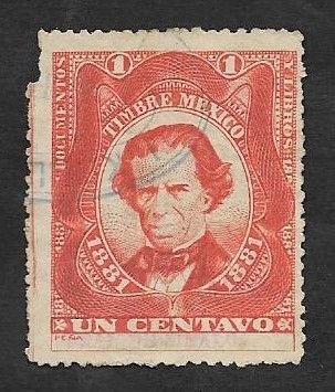 SE)1881 MEXICO, FISCAL STAMP MELCHOR OCAMPO 1C, USED