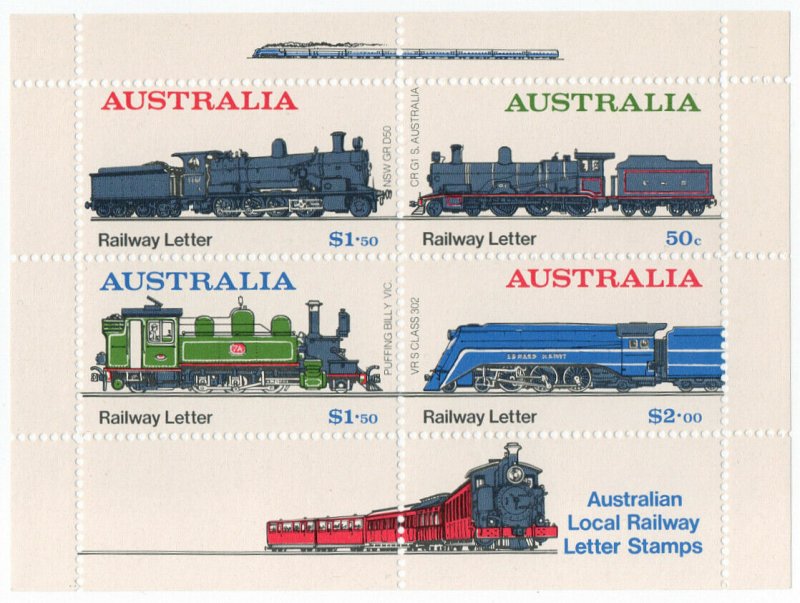 (I.B) Australia Cinderella : Local Railways Mini-Sheet