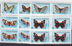 Romania 1985 STAMPS Butterfly MNH full series block NATURE COLOUR