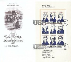 2216/2219 22c PRESIDENTIAL SERIES SOUVENIR SHEET- Set of 4 different Sheets