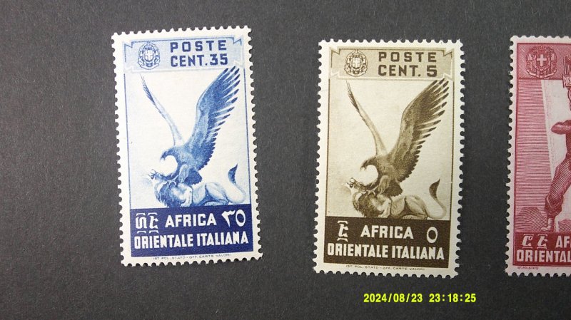 Italian East Africa 1938 Scott# 1-13 Mint Hinged VF-XF Short set of 13