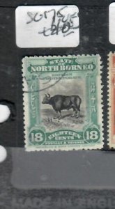 NORTH BORNEO 6C/10C ARMS P  & R      SG 57  VFU   P0514H