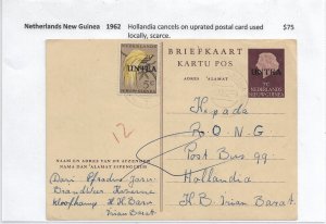 1962 Hollandia, Netherlands New Guinea, Uprate UNTEA postal card ... (M6949)