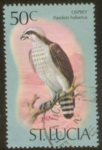 St. Lucia 1976 - Birds - 50c Osprey - used