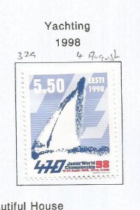 ESTONIA - 1998 - Yachting - Perf Single Stamp - Mint Lightly Hinged