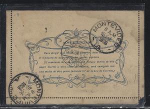 URUGUAY (P0105B)  1908 PS LETTER CARD MONTEVIDEO TO GERMANY