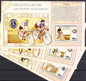 Congo Dem., Mi cat. 2006 issue. Cycling on 3 s/sheets.