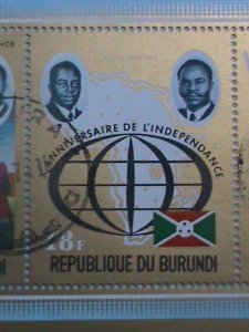 BURUNDI- 1972-SC#407a-10TH ANNIVERSARY OF INDEPENDENCE: NH-CTO STAMPS S/S SHEET