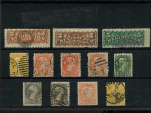 ?Lot of various Small Queens, Registration stamps large margins used Canada