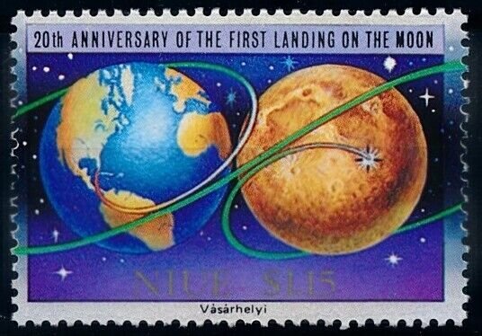 [65057] Niue 1989 Space travel weltraum From sheet MNH