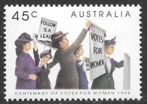 Australia Scott 1375 MNH 45c Womens Right to Vote Centenary Suffrage issue 1994