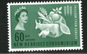 New Hebrides (British) Scott 93 MH* 1963 FAO freedom from hunger