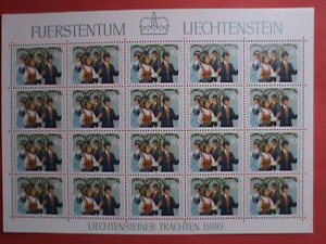 LIECHTENSTEIN STAMP: 1980 SC#695 FALK DANCERS, SCHELLENBERG MNH  FULL SHEET