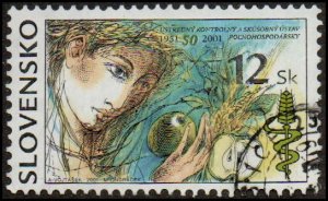 Slovakia 373 - Used - 12k Agriculture Control Institute, 50th (2001) (cv $0.60)
