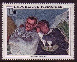 France H Daumier 'Crispin and Scapin' painting 1966 MNH SG#1714
