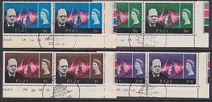 FIJI 1966 Churchill set in marginal plate pairs fine used..................A9114