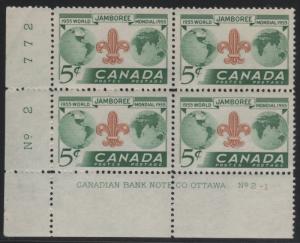 356 5c Boy Scouts Plate Block