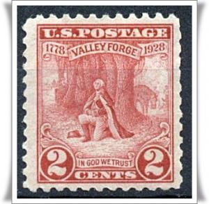 SC#645 2¢ Valley Forge Issue (1928) MH/Thin