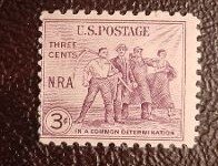 US Scott # 732; 3c NRA issue from 1933; MNH, og; VG centering