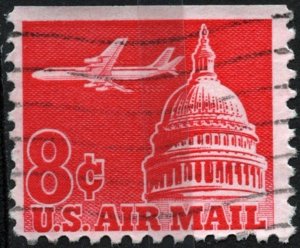 SC#C64 8¢ Jet Airliner Over Capitol Booklet Single (1962) Used