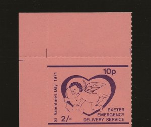 GB 1971 postal Strike Exeter Emergency Delivery Valentine Day  MNH