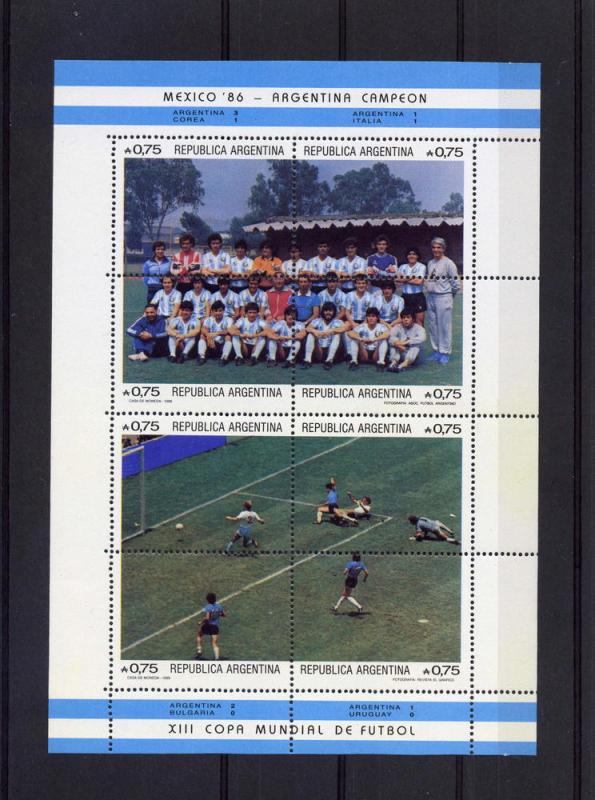 Argentina 1986 Football Soccer Mexico 2 Sheets Perforated mnh.vf