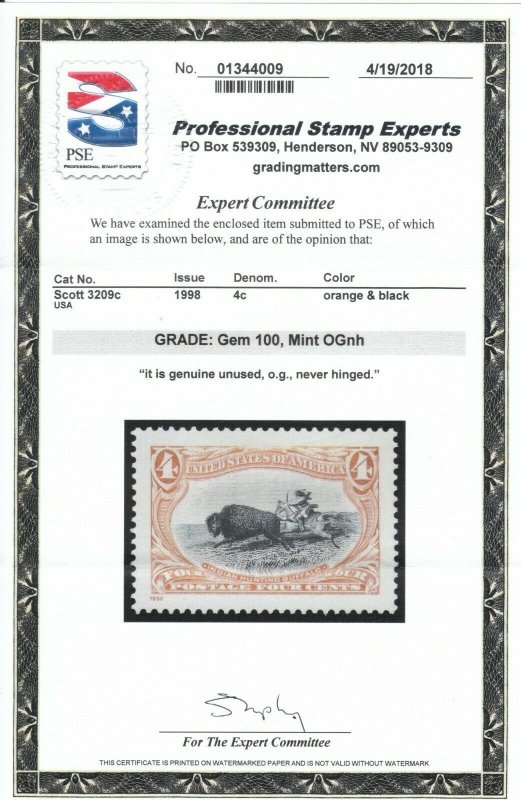 MOstamps - US #3209c Mint OG NH Grade GEM 100 with PSE Cert - Lot # MO-1820