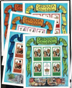 Grenada #788-92 MNH Coronation sheets & SS