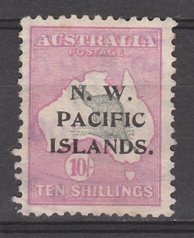 NWPI NEW GUINEA 1915 KANGAROO 10/- TYPE B 1ST WMK USED