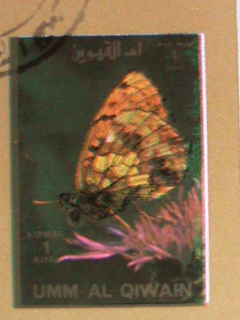 ​UMM AL QIWAIN STAMP-1973- LOVELY BUTTERFLIES  CTO-MNH STAMP SHEET -RARE