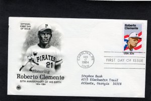 2097 Roberto Clemente, FDC, PCS addressed