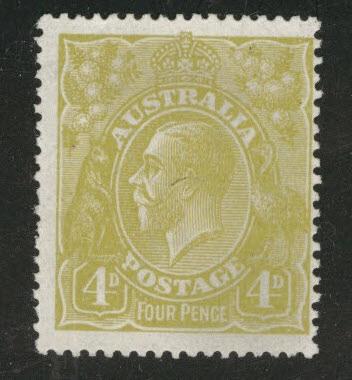 AUSTRALIA  Scott 34 KGV 1924 olive-bister CV$35 ...