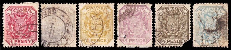 Transvaal Scott 149, 153, 155-158 (1894-95) Used P-F C