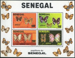 Senegal 559 ad sheet,MNH.Michel 763-766 Bl.41. Butterflies 1982.