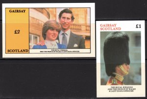 Gairsay Scotland 1981 PRINCESS DIANA & PRINCE CHARLES ROYAL WEDDING 2 S/S IMPERF