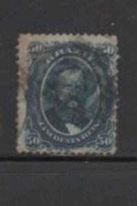 BRAZIL #56 1866 50r DON PEDRO F-VF USED d