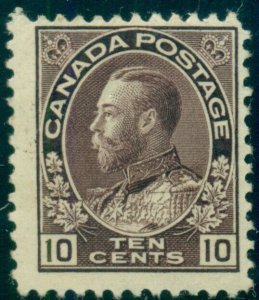 CANADA #116 10¢ plum, og, LH, fresh and F/VF, scarce