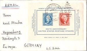 United States 1940's Commemoratives 5c+10c CIPEX Souvenir Sheet 1950 New York...