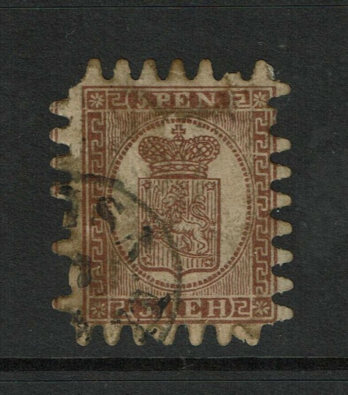 Finland SC# 12a Used / Laid Paper / Very Shallow Small Hinge Thin - S9337