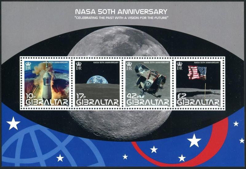 Gibraltar 1157 ad sheet,MNH. National Aeronautics & Space Administration,2008.