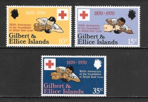 Gilbert & Ellice Islands Scott 159-61 Unused LHOG - 1970 British Red Cross