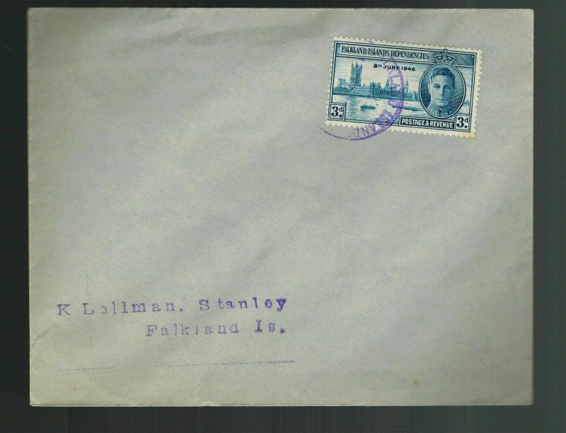 1946 Port Stanley Falkland Islands First day Cover Peace Issue FDC