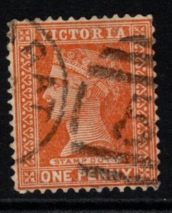 VICTORIA SG313b 1890 1d ORANGE-BROWN USED
