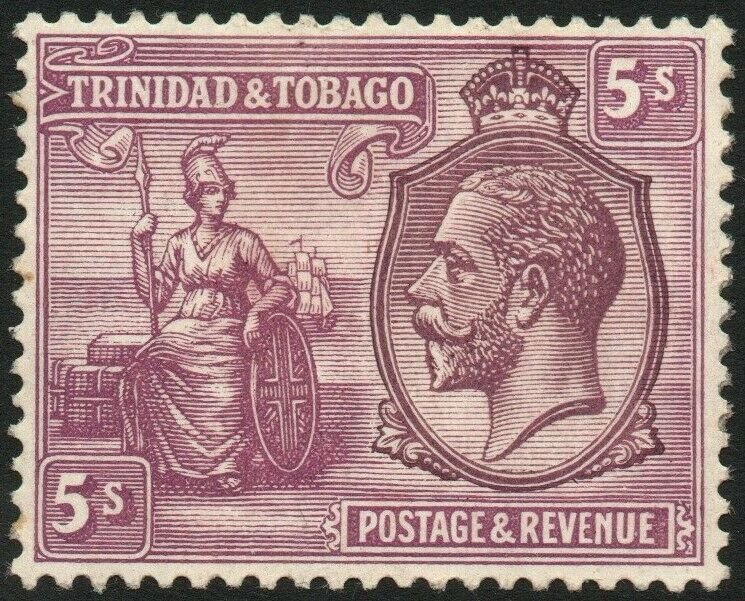 TRINIDAD & TOBAGO-1922-28 5/- Dull Purple & Mauve Sg 228 MOUNTED MINT V48458