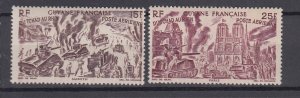 J39898, JL Stamps 1946 french guiana part of set mh #c14,c16 military