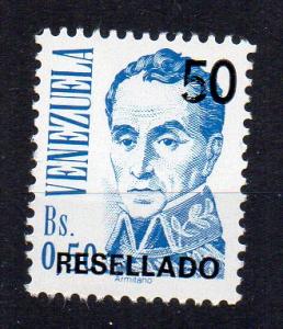 VENEZUELA - SIMON BOLIVAR - 50 RESELLADO - 1991 -