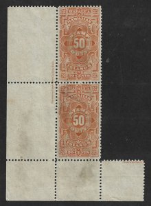 HAWAII Scott #R13 Mint 50c Pair with Inscription Revenue stamp 2021 CV $35.00++